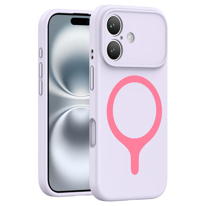 For iPhone 16 Transforms Into 17 Series Liquid Silicone Magnetic Phone Case - Purple - EDA009893607E