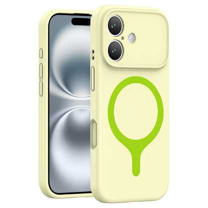 For iPhone 16 Transforms Into 17 Series Liquid Silicone Magnetic Phone Case - Yellow - EDA009893607F