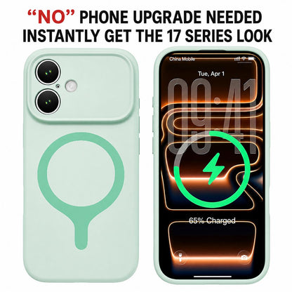 For iPhone 16 Transforms Into 17 Series Liquid Silicone Magnetic Phone Case - Yellow - EDA009893607F