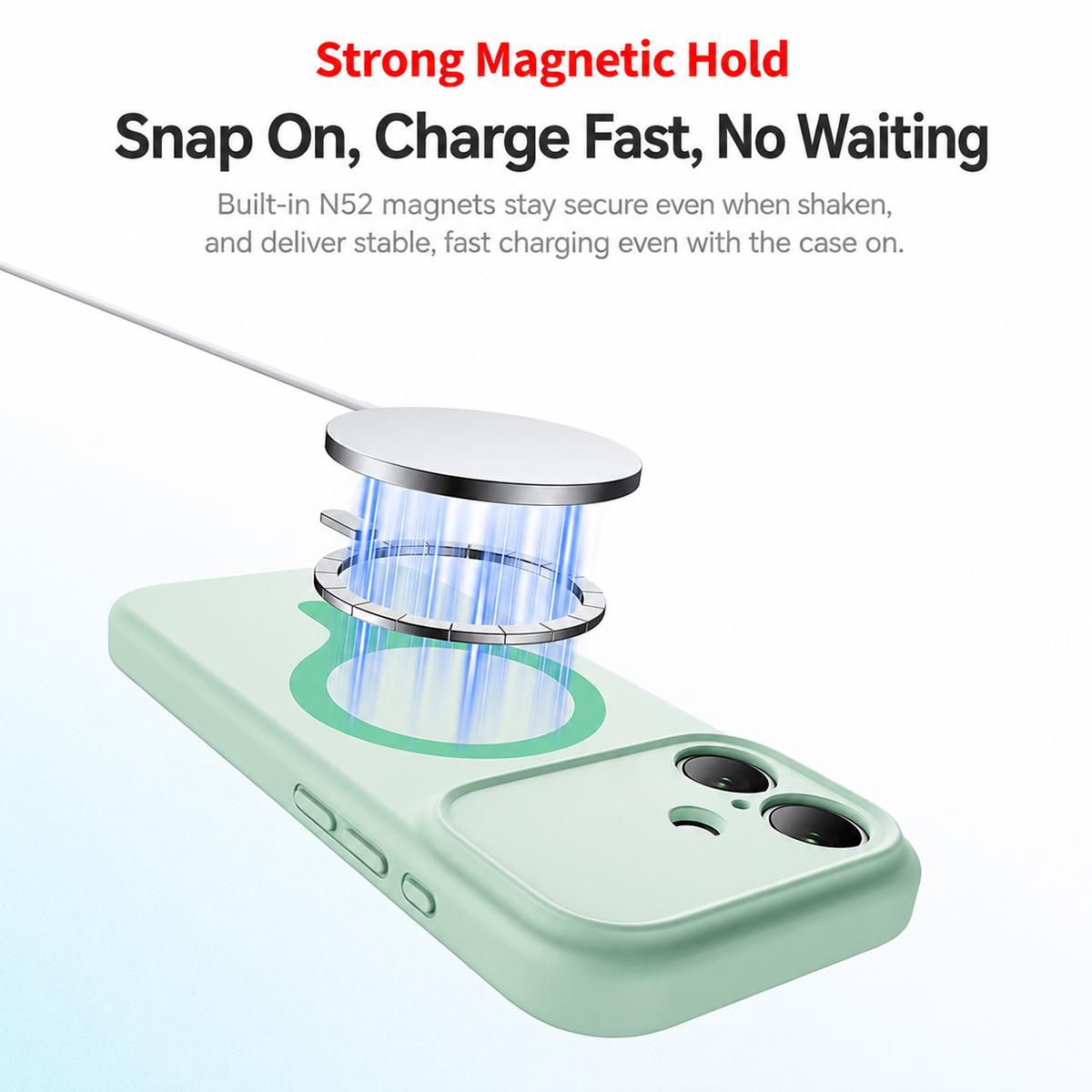 For iPhone 16 Transforms Into 17 Series Liquid Silicone Magnetic Phone Case - Yellow - EDA009893607F