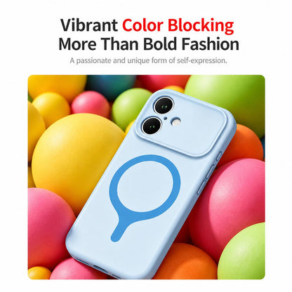 For iPhone 16 Transforms Into 17 Series Liquid Silicone Magnetic Phone Case - Cloud Blue - EDA009893607H