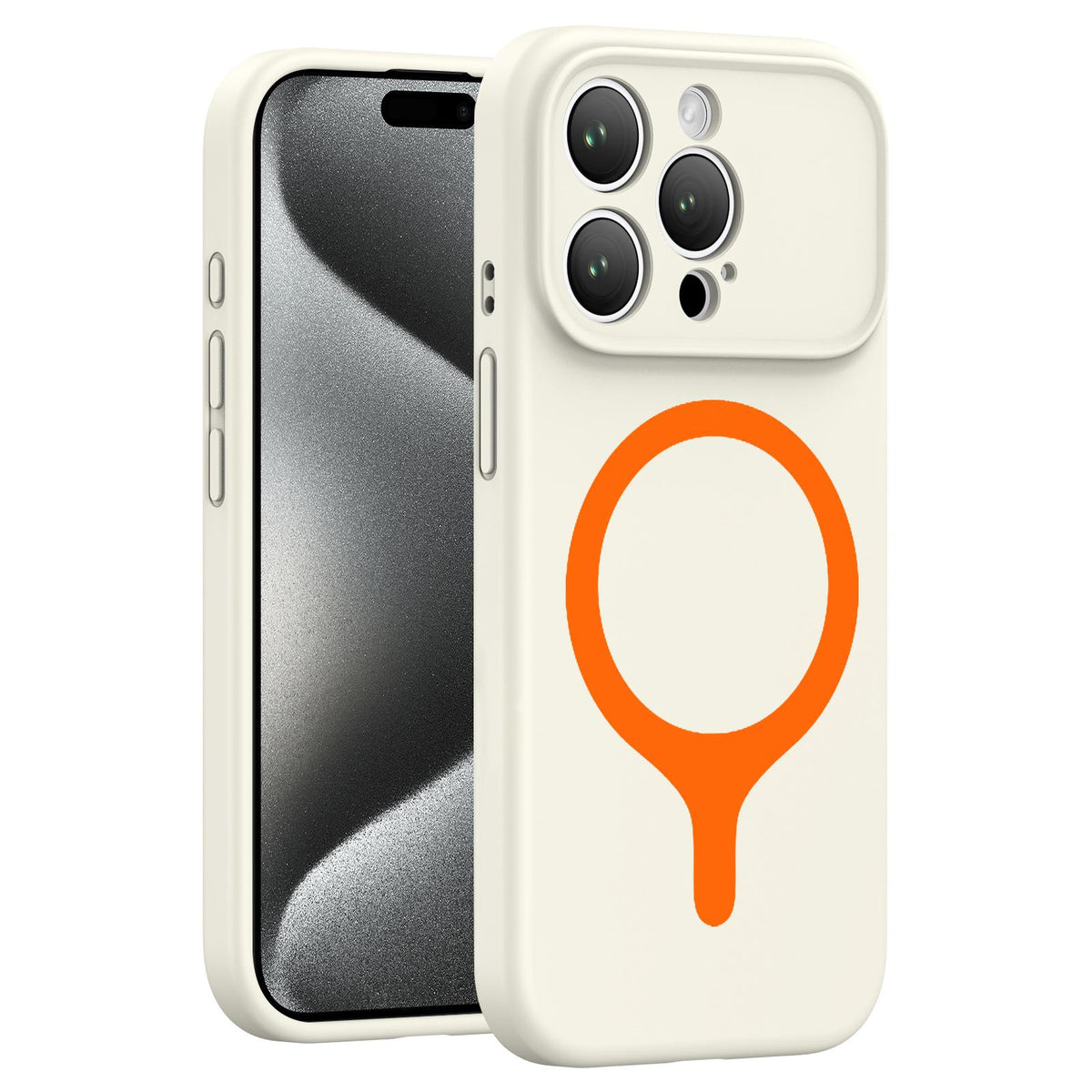 For iPhone 15 Pro Max Transforms Into 17 Series Liquid Silicone Magnetic Phone Case - White - EDA009893608A