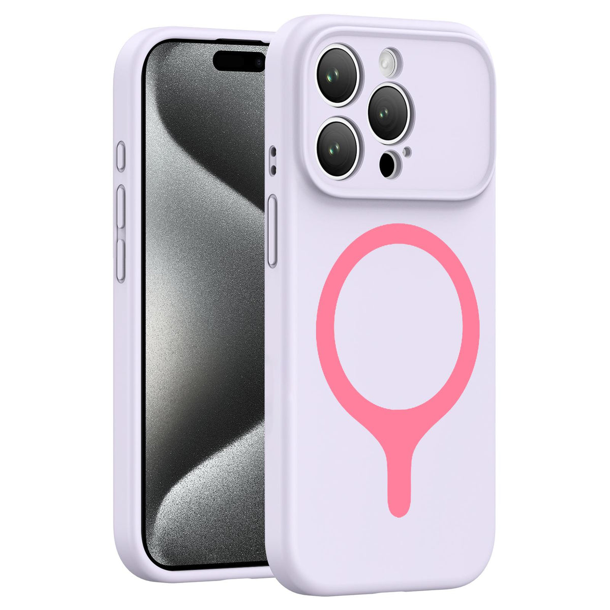 For iPhone 15 Pro Max Transforms Into 17 Series Liquid Silicone Magnetic Phone Case - Purple - EDA009893608E