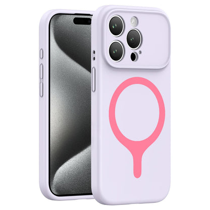 For iPhone 15 Pro Max Transforms Into 17 Series Liquid Silicone Magnetic Phone Case - Purple - EDA009893608E