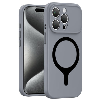 For iPhone 15 Pro Max Transforms Into 17 Series Liquid Silicone Magnetic Phone Case - Grey - EDA009893608G