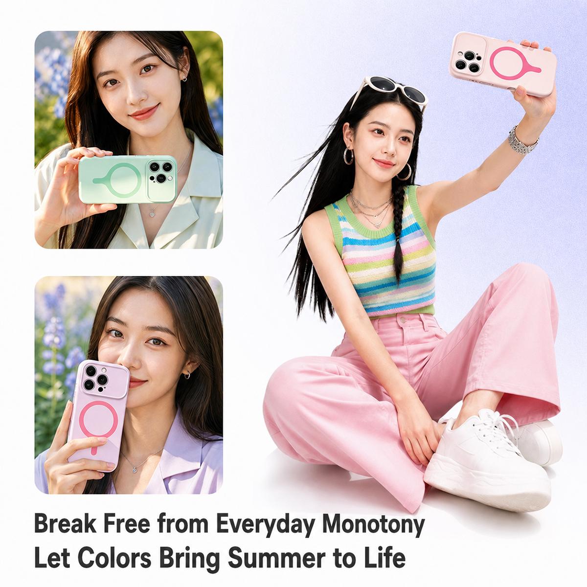 For iPhone 15 Pro Max Transforms Into 17 Series Liquid Silicone Magnetic Phone Case - Grey - EDA009893608G