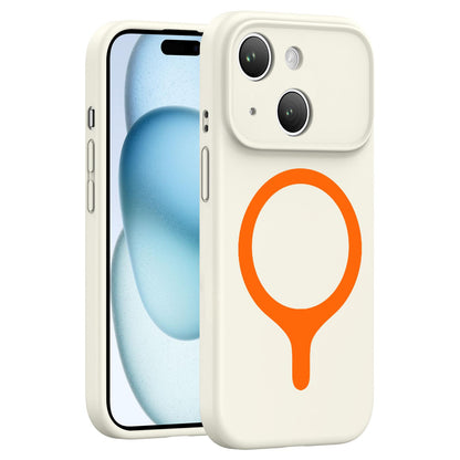 For iPhone 15 Transforms Into 17 Series Liquid Silicone Magnetic Phone Case - White - EDA009893610A