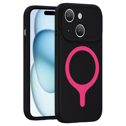 For iPhone 15 Transforms Into 17 Series Liquid Silicone Magnetic Phone Case - Black - EDA009893610B