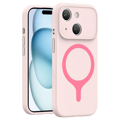 For iPhone 15 Transforms Into 17 Series Liquid Silicone Magnetic Phone Case - Pink - EDA009893610C