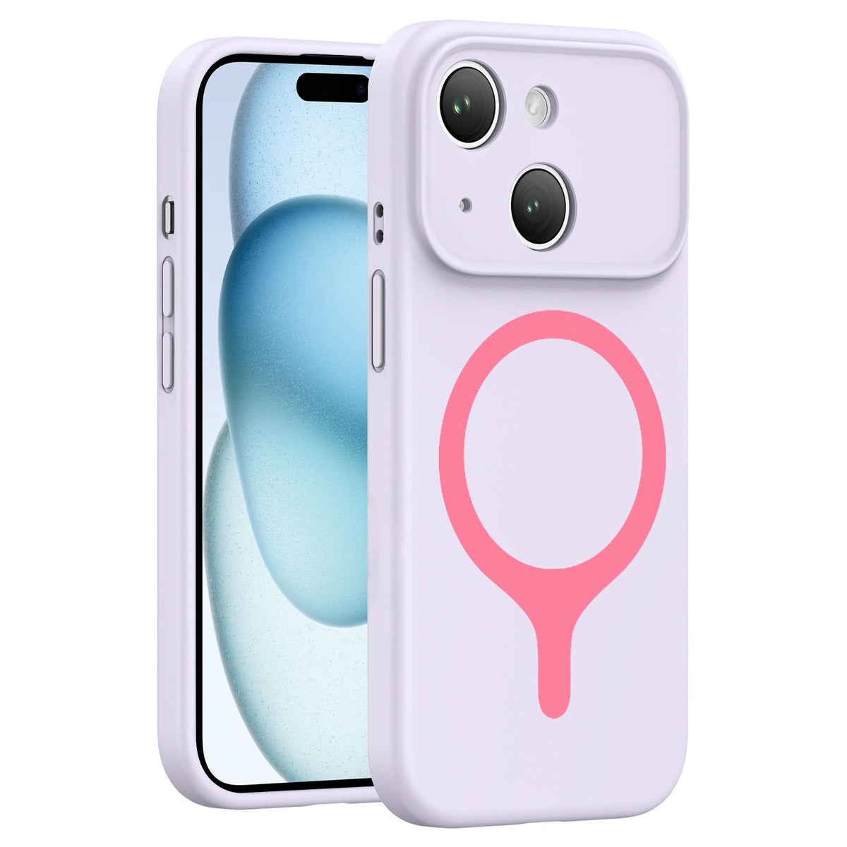 For iPhone 15 Transforms Into 17 Series Liquid Silicone Magnetic Phone Case - Purple - EDA009893610E