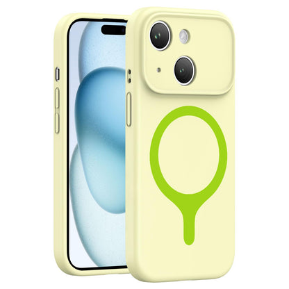 For iPhone 15 Transforms Into 17 Series Liquid Silicone Magnetic Phone Case - Yellow - EDA009893610F