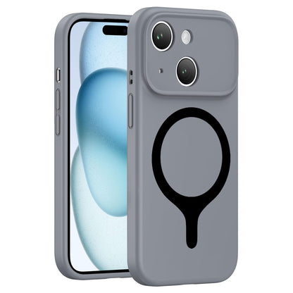 For iPhone 15 Transforms Into 17 Series Liquid Silicone Magnetic Phone Case - Grey - EDA009893610G