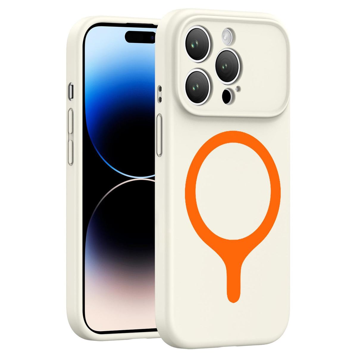 For iPhone 14 Pro Max Transforms Into 17 Series Liquid Silicone Magnetic Phone Case - White - EDA009893611A