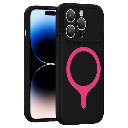 For iPhone 14 Pro Max Transforms Into 17 Series Liquid Silicone Magnetic Phone Case - Black - EDA009893611B