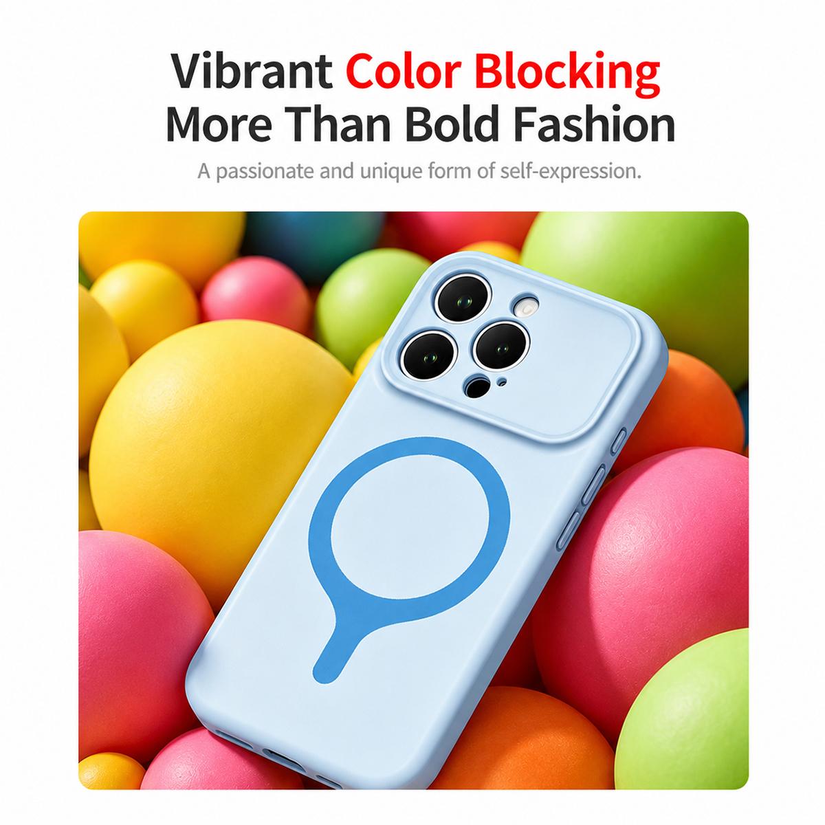 For iPhone 14 Pro Transforms Into 17 Series Liquid Silicone Magnetic Phone Case - Pink - EDA009893612C