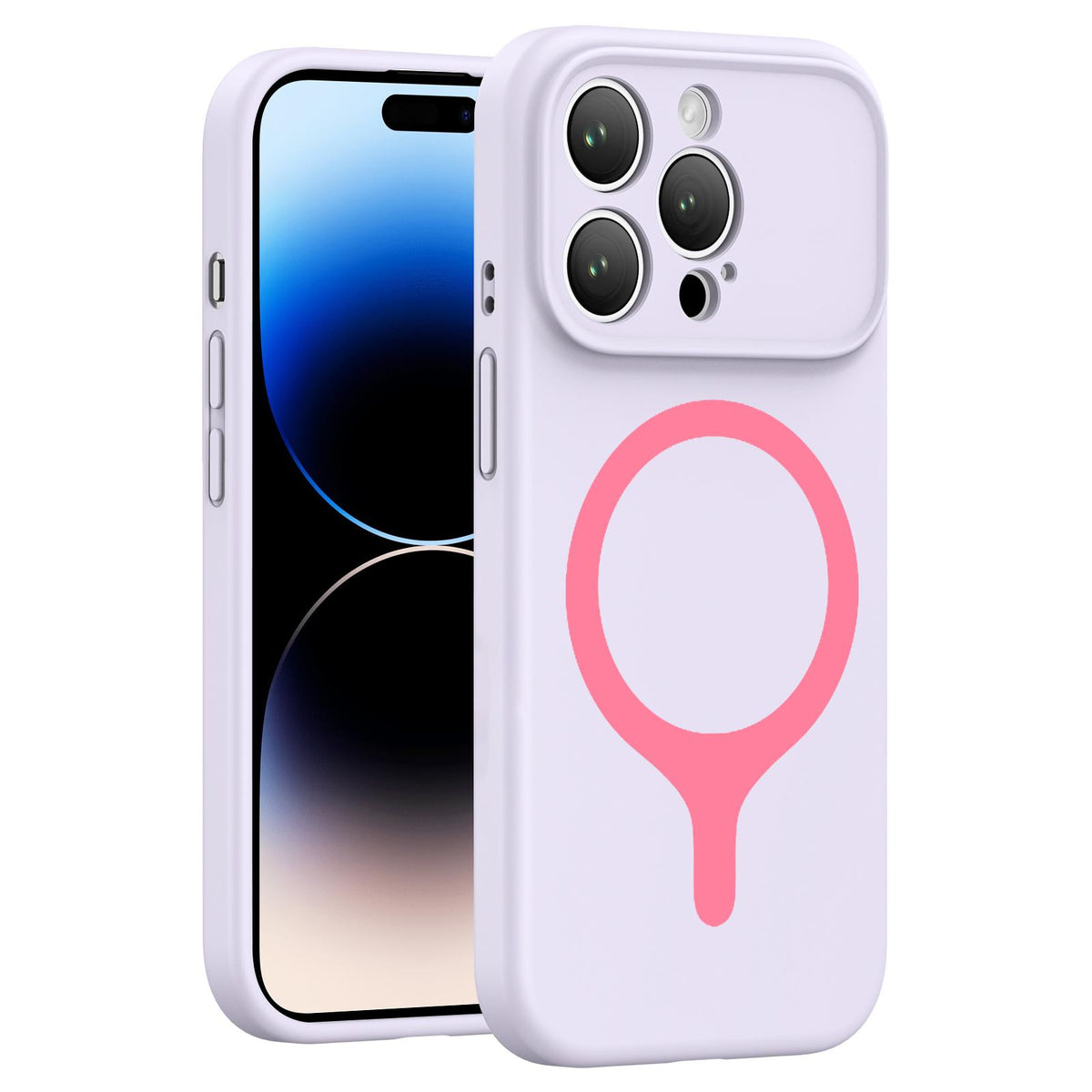 For iPhone 14 Pro Transforms Into 17 Series Liquid Silicone Magnetic Phone Case - Purple - EDA009893612E