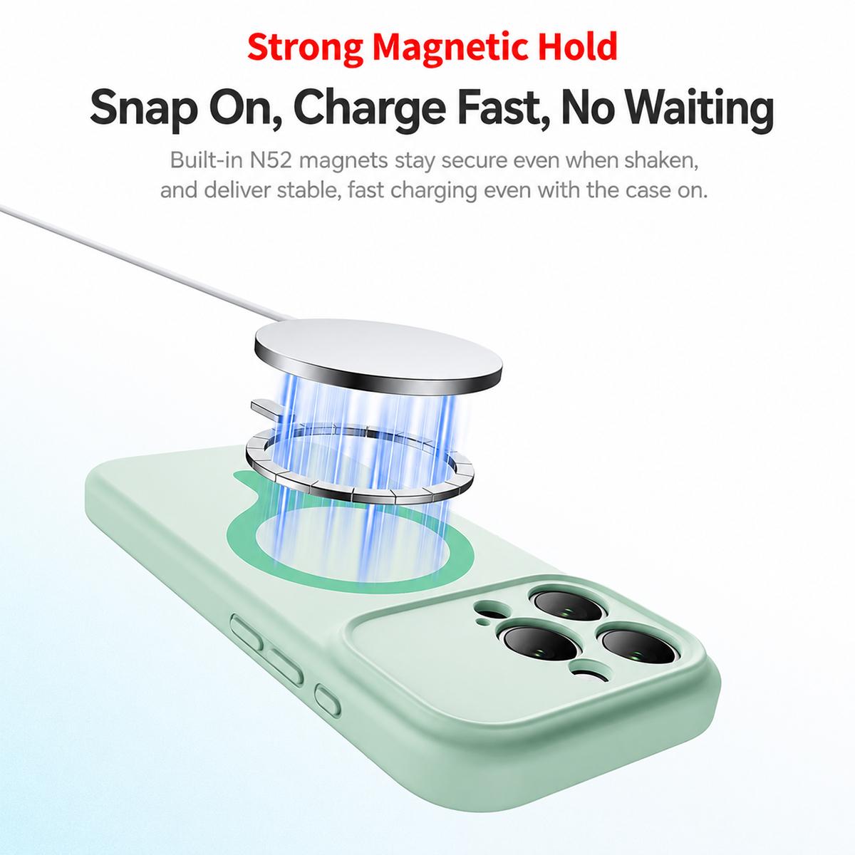 For iPhone 14 Pro Transforms Into 17 Series Liquid Silicone Magnetic Phone Case - Yellow - EDA009893612F