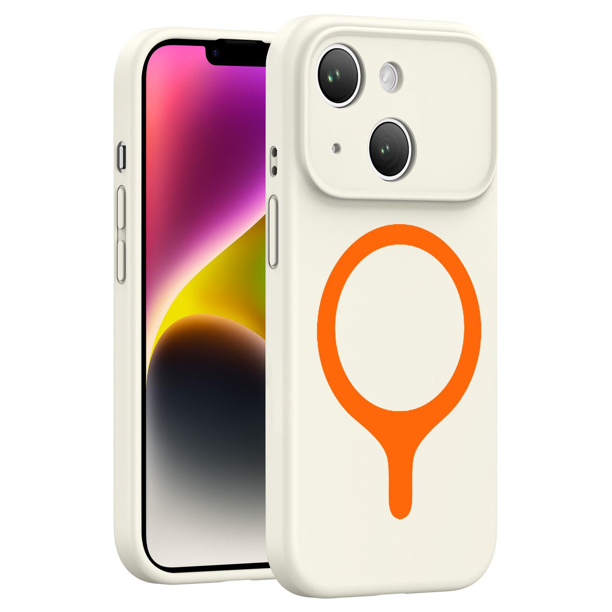 For iPhone 14 Transforms Into 17 Series Liquid Silicone Magnetic Phone Case - White - EDA009893613A