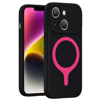 For iPhone 14 Transforms Into 17 Series Liquid Silicone Magnetic Phone Case - Black - EDA009893613B