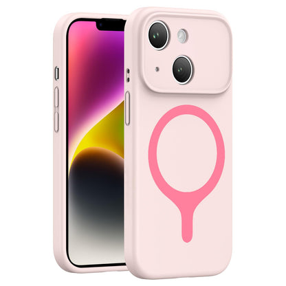 For iPhone 14 Transforms Into 17 Series Liquid Silicone Magnetic Phone Case - Pink - EDA009893613C