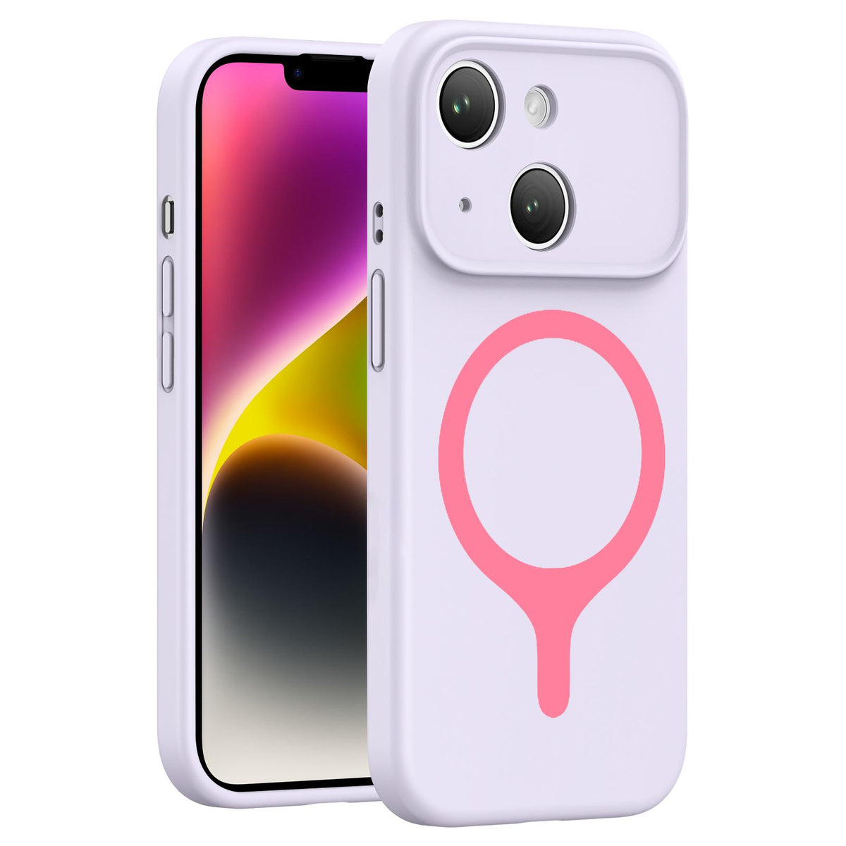 For iPhone 14 Transforms Into 17 Series Liquid Silicone Magnetic Phone Case - Purple - EDA009893613E