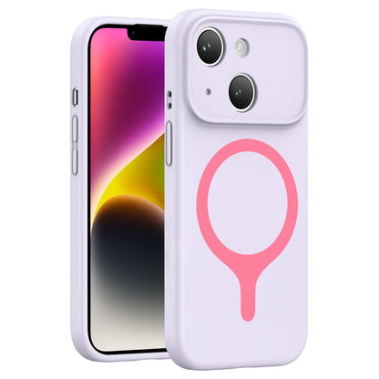 For iPhone 14 Transforms Into 17 Series Liquid Silicone Magnetic Phone Case - Purple - EDA009893613E
