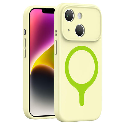 For iPhone 14 Transforms Into 17 Series Liquid Silicone Magnetic Phone Case - Yellow - EDA009893613F