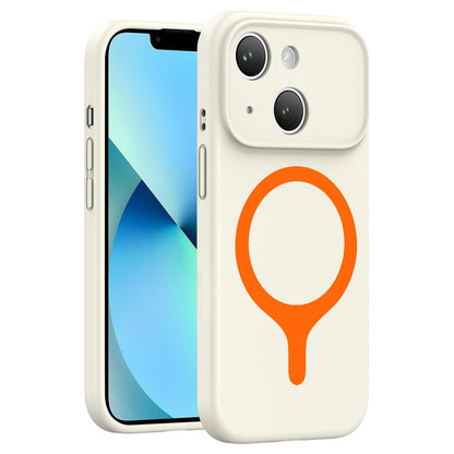 For iPhone 13 Transforms Into 17 Series Liquid Silicone Magnetic Phone Case - White - EDA009893614A