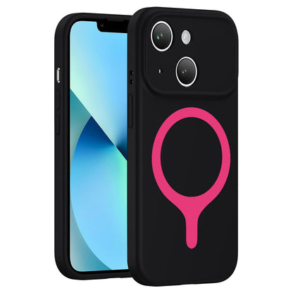 For iPhone 13 Transforms Into 17 Series Liquid Silicone Magnetic Phone Case - Black - EDA009893614B
