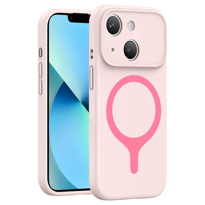 For iPhone 13 Transforms Into 17 Series Liquid Silicone Magnetic Phone Case - Pink - EDA009893614C
