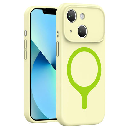 For iPhone 13 Transforms Into 17 Series Liquid Silicone Magnetic Phone Case - Yellow - EDA009893614F