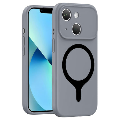 For iPhone 13 Transforms Into 17 Series Liquid Silicone Magnetic Phone Case - Grey - EDA009893614G