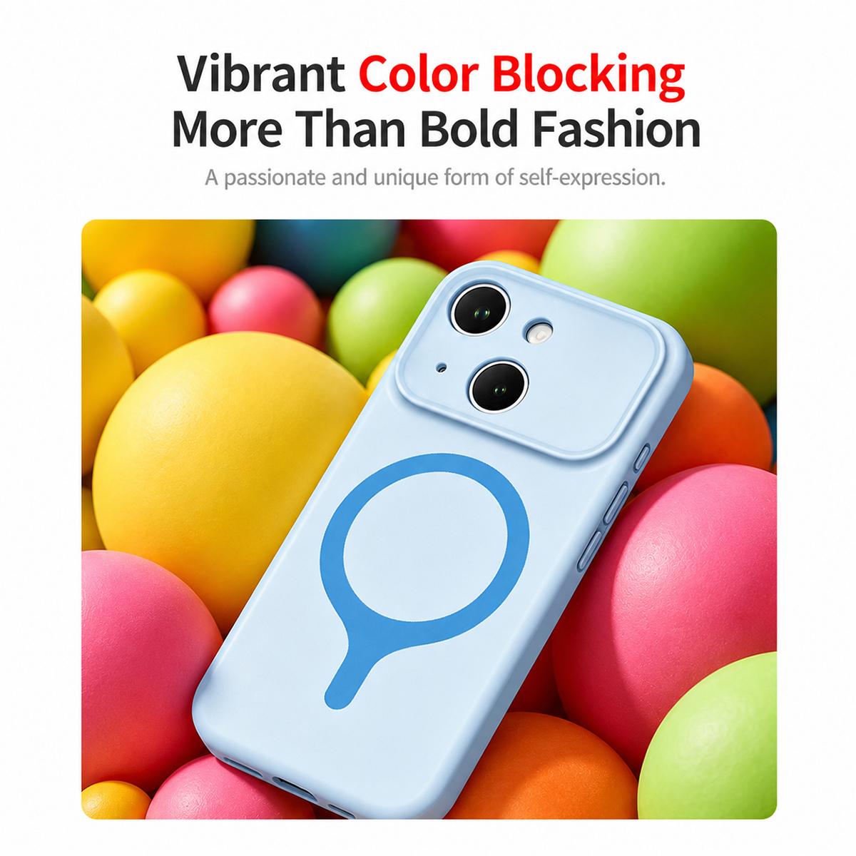 For iPhone 13 Transforms Into 17 Series Liquid Silicone Magnetic Phone Case - Grey - EDA009893614G