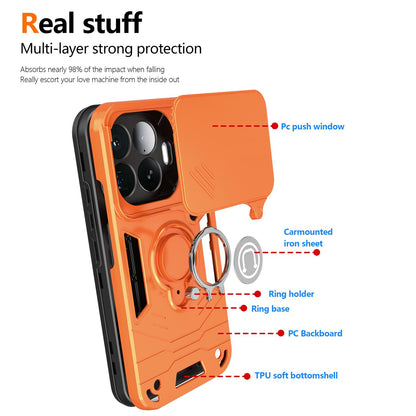 For Xiaomi 17T 5G Camshield Ring Holder Phone Case - Black - EDA009894001B