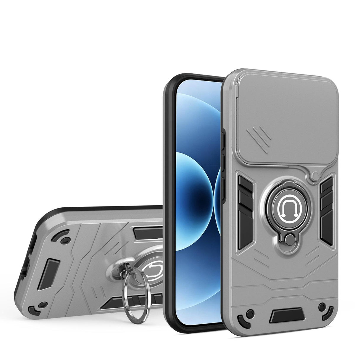 For Xiaomi 17T 5G Camshield Ring Holder Phone Case - Grey - EDA009894001C