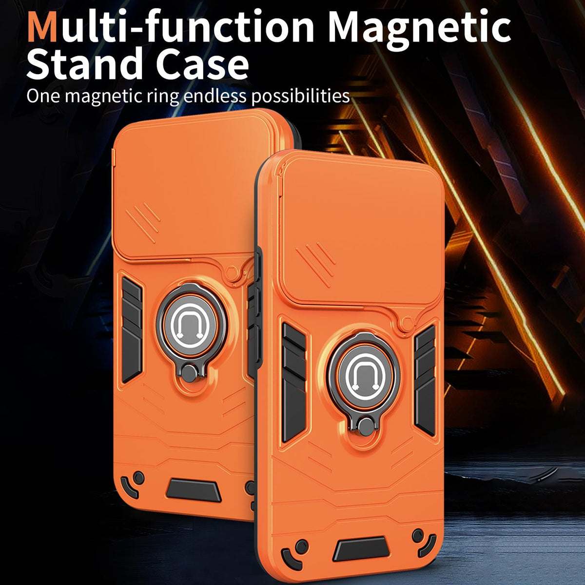 For Xiaomi 17T 5G Camshield Ring Holder Phone Case - Orange - EDA009894001D