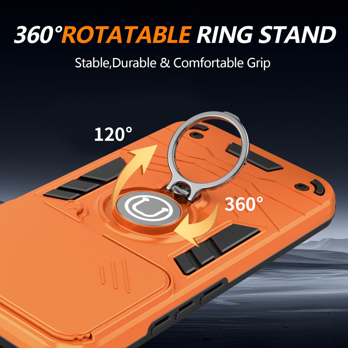 For Xiaomi 17T 5G Camshield Ring Holder Phone Case - Orange - EDA009894001D