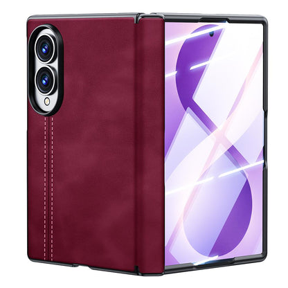 For Galaxy Z Fold8 5G Sheepskin Texture Hinge Protective Phone Case - Red - EDA009894201A