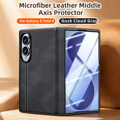 For Galaxy Z Fold8 5G Sheepskin Texture Hinge Protective Phone Case - Black - EDA009894201C
