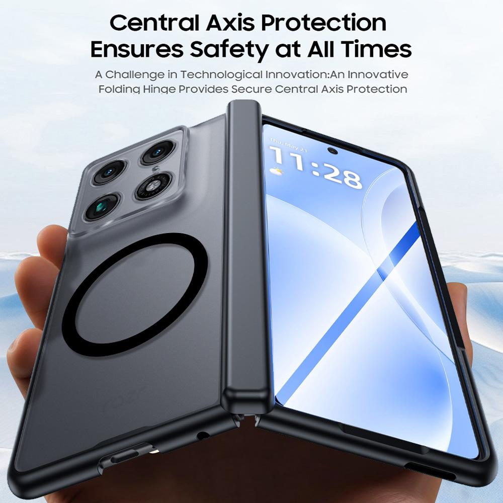 For Motorola Razr Fold 5G  Intergrated Shell And Flim Skin Feel Translucent Magnetic Phone Case - Black - EDA009894501A