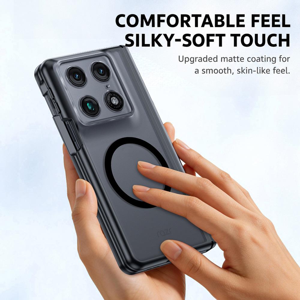 For Motorola Razr Fold 5G  Intergrated Shell And Flim Skin Feel Translucent Magnetic Phone Case - Black - EDA009894501A