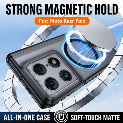 For Motorola Razr Fold 5G  Intergrated Shell And Flim Skin Feel Translucent Magnetic Phone Case - Black - EDA009894501A