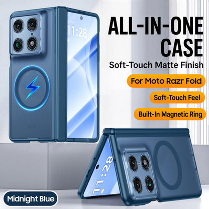 For Motorola Razr Fold 5G  Intergrated Shell And Flim Skin Feel Translucent Magnetic Phone Case - Blue - EDA009894501B