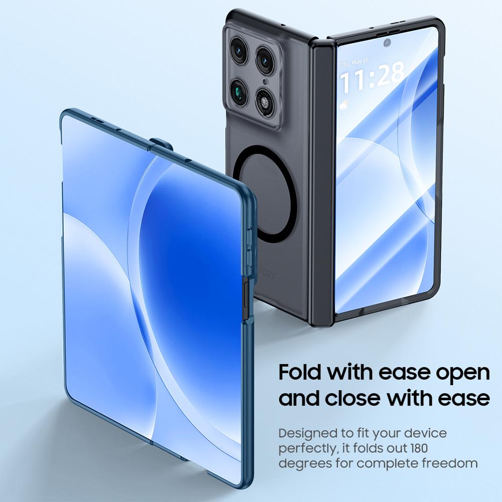 For Motorola Razr Fold 5G  Intergrated Shell And Flim Skin Feel Translucent Magnetic Phone Case - Blue - EDA009894501B