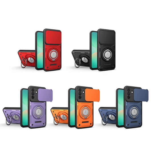 For ZTE Blade V80 Max 4G Sliding Camshield Holder Magnetic Phone Case - Orange - EDA009894901A