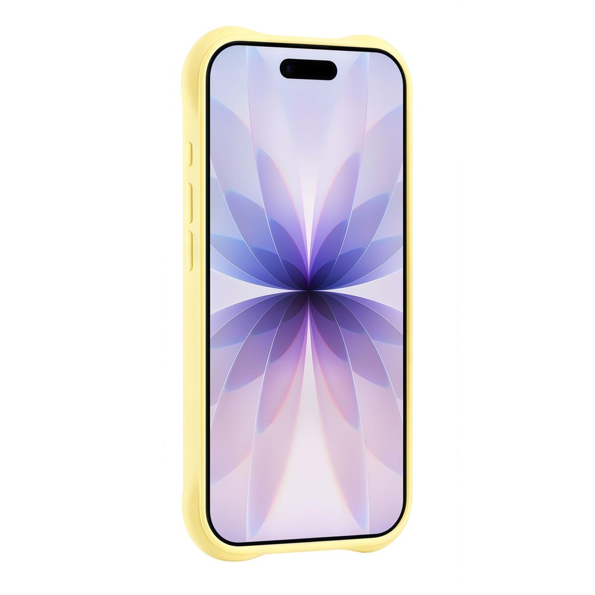 For iPhone Air Water Ripple Texture 360 Degree Rotation Magnetic Holder Silicone Phone Case - Yellow - EDA009896404D