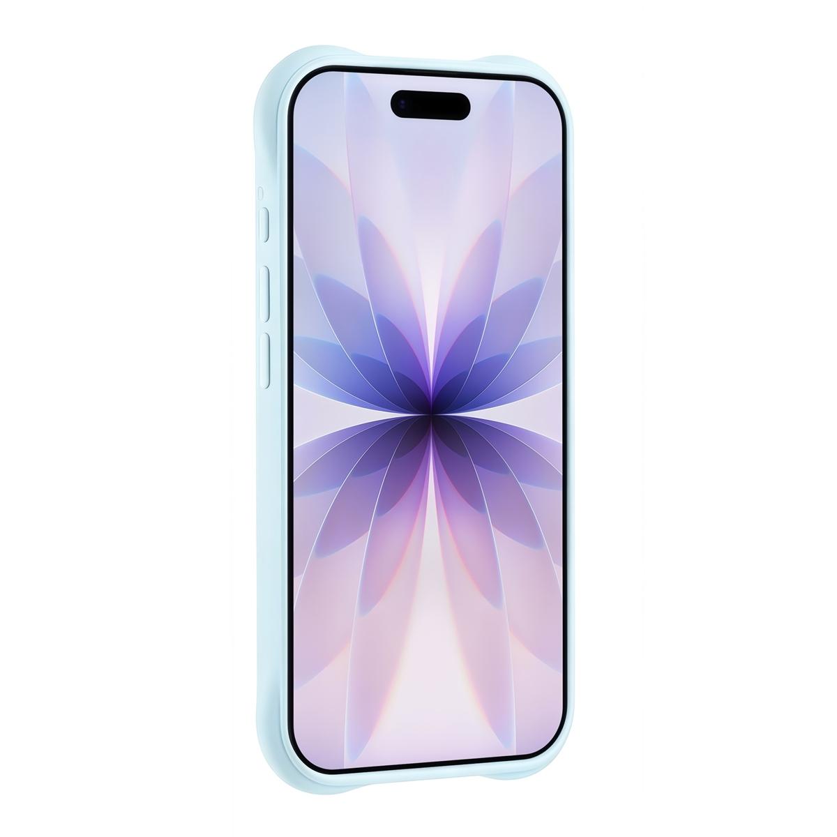 For iPhone Air Water Ripple Texture 360 Degree Rotation Magnetic Holder Silicone Phone Case - Blue - EDA009896404F