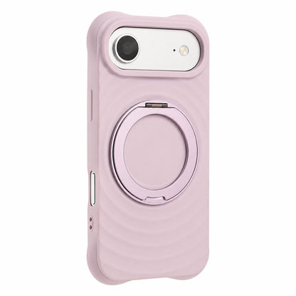 For iPhone Air Water Ripple Texture 360 Degree Rotation Magnetic Holder Silicone Phone Case - Purple - EDA009896404G