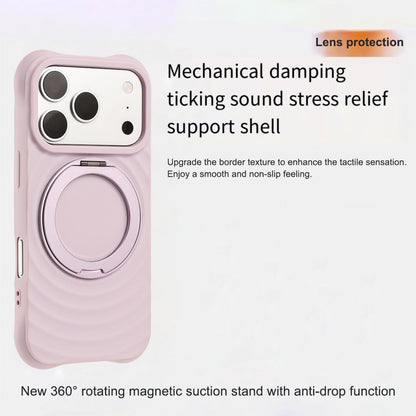 For iPhone 13 Pro Max Water Ripple Texture 360 Degree Rotation Magnetic Holder Silicone Phone Case - Purple - EDA009896415G