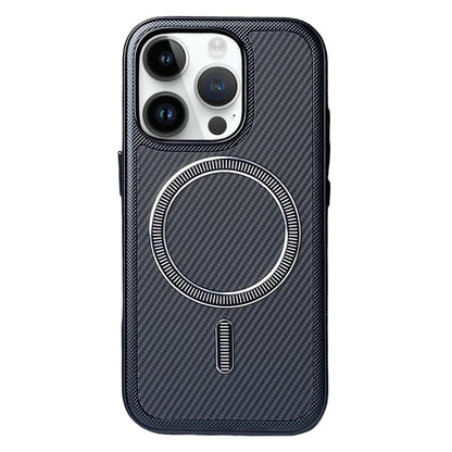 For iPhone 13 Pro Carbon Fiber Texture Vegan Leather Magnetic Phone Case - Black - EDA009899705C